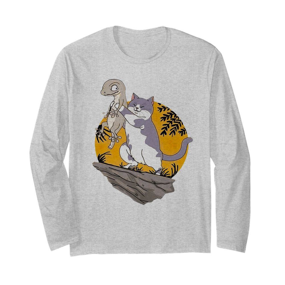 Smiletees Pets Lizard Vs Cat  Long Sleeved T-shirt 