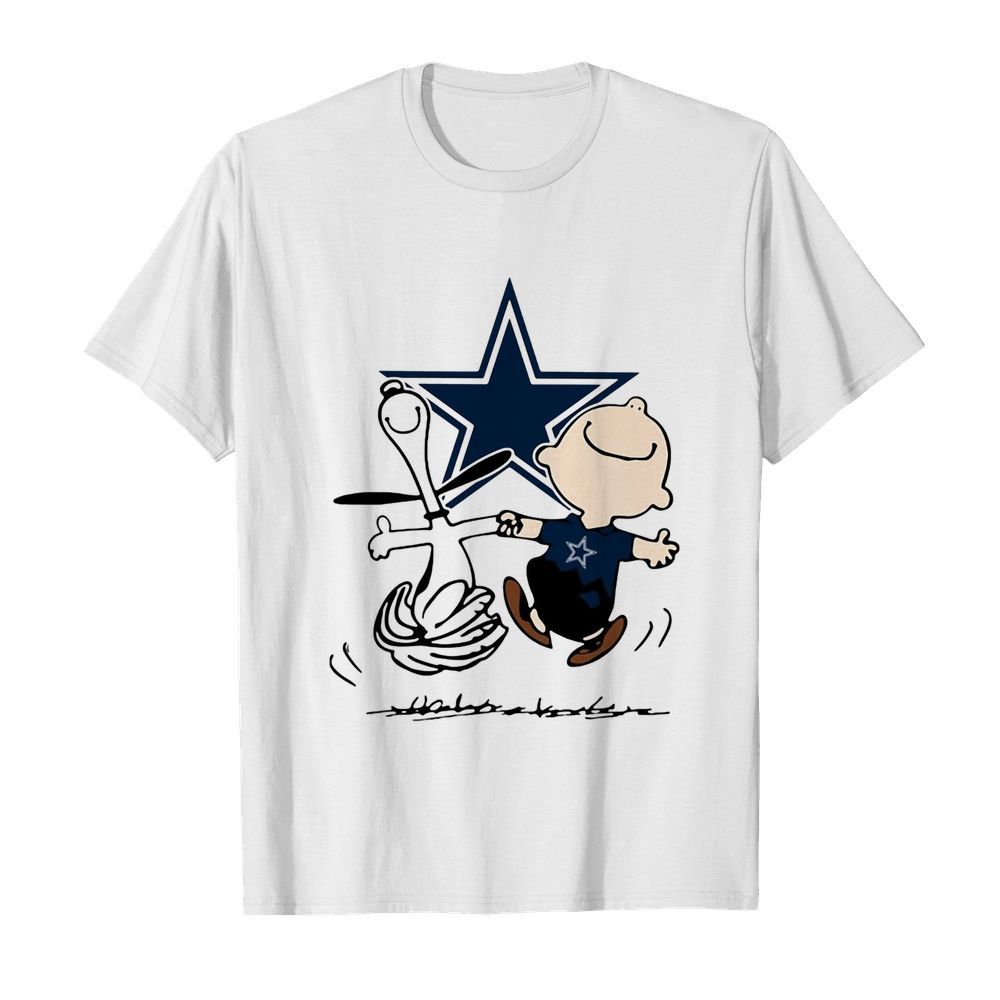 Snoopy and charlie brown dallas cowboys football shirt