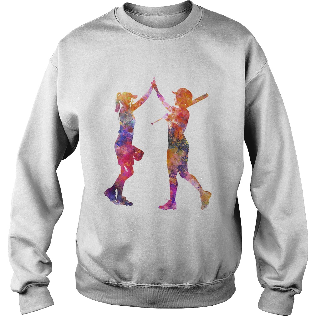 Softball Women Playing Color  Sweatshirt