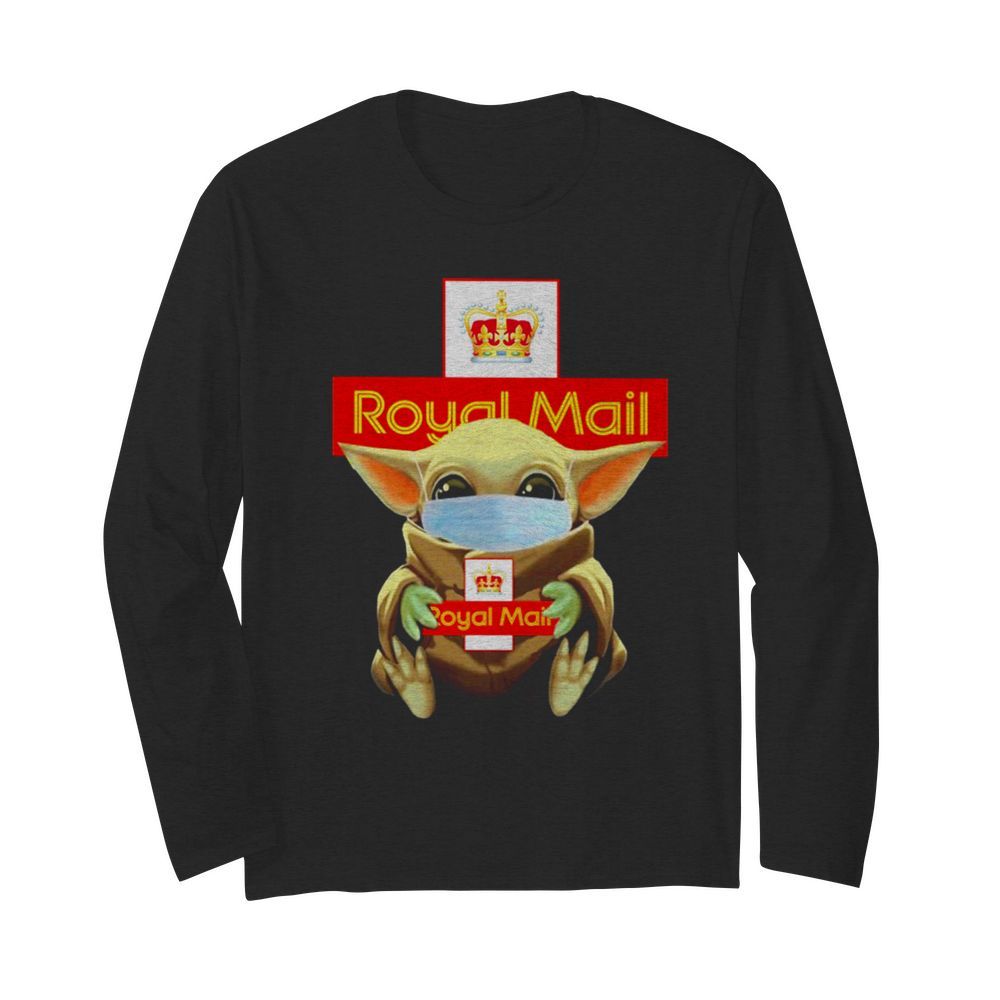 Star Wars Baby Yoda Face Mask Hug Royal Mail  Long Sleeved T-shirt 