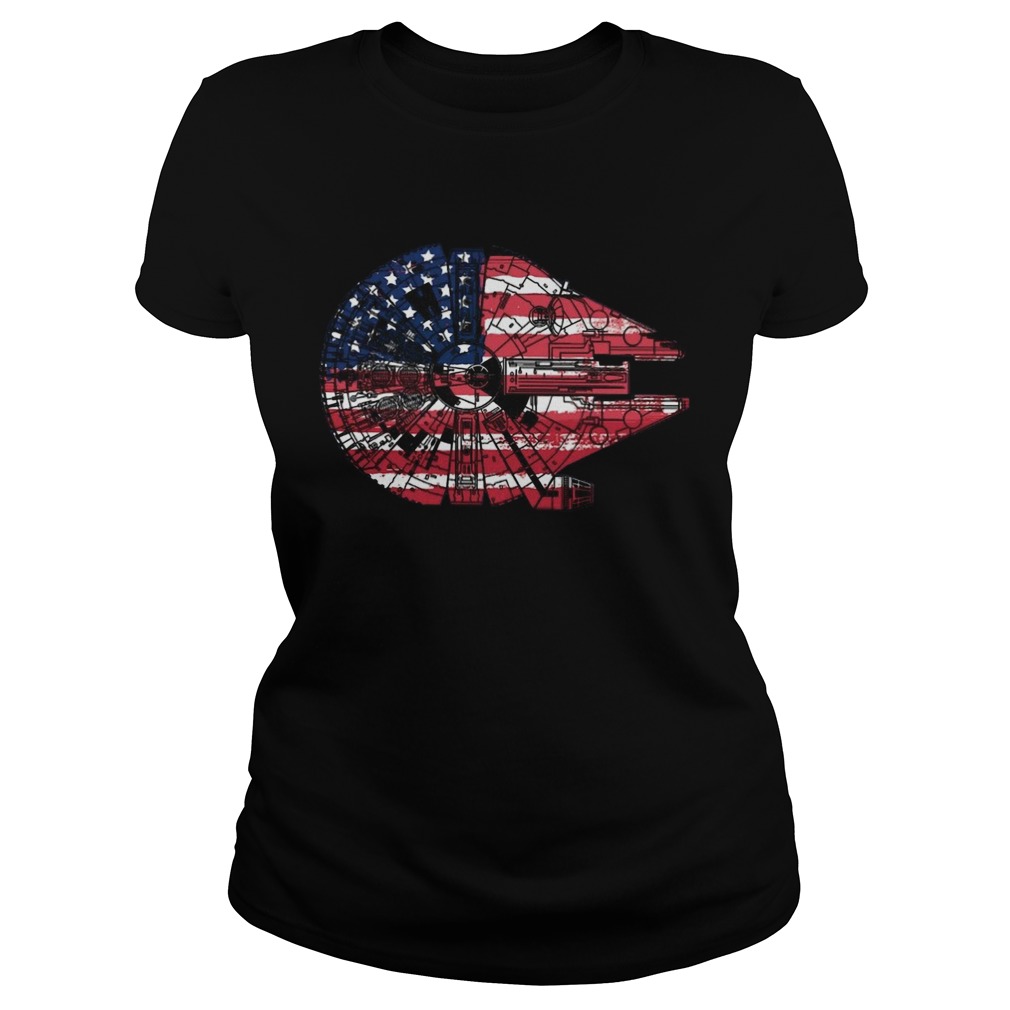 Star Wars The Millennium Falcon American Flag  Classic Ladies