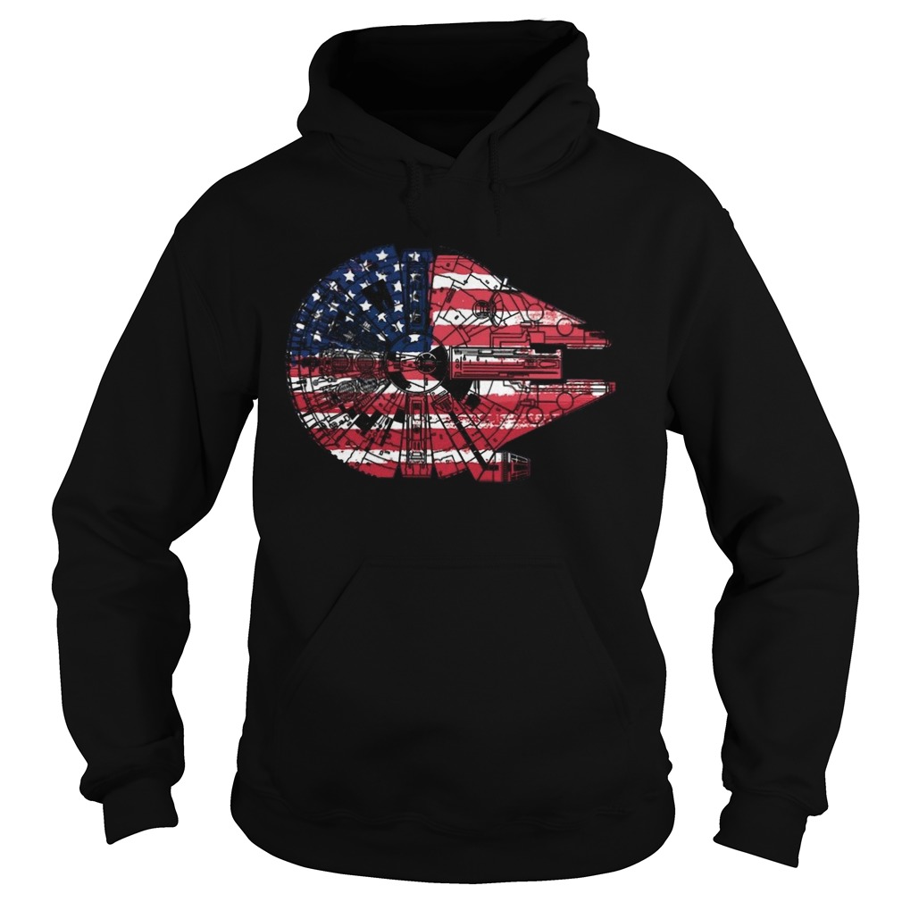 Star Wars The Millennium Falcon American Flag  Hoodie