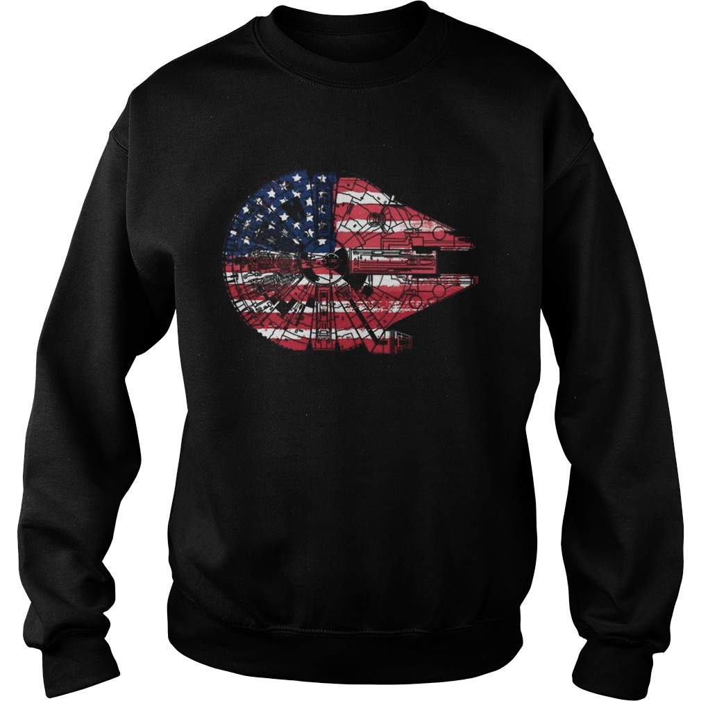 Star Wars The Millennium Falcon American Flag  Sweatshirt