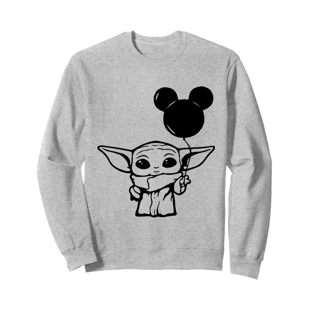 Star wars baby yoda holding balloon mickey mouse  Unisex Sweatshirt