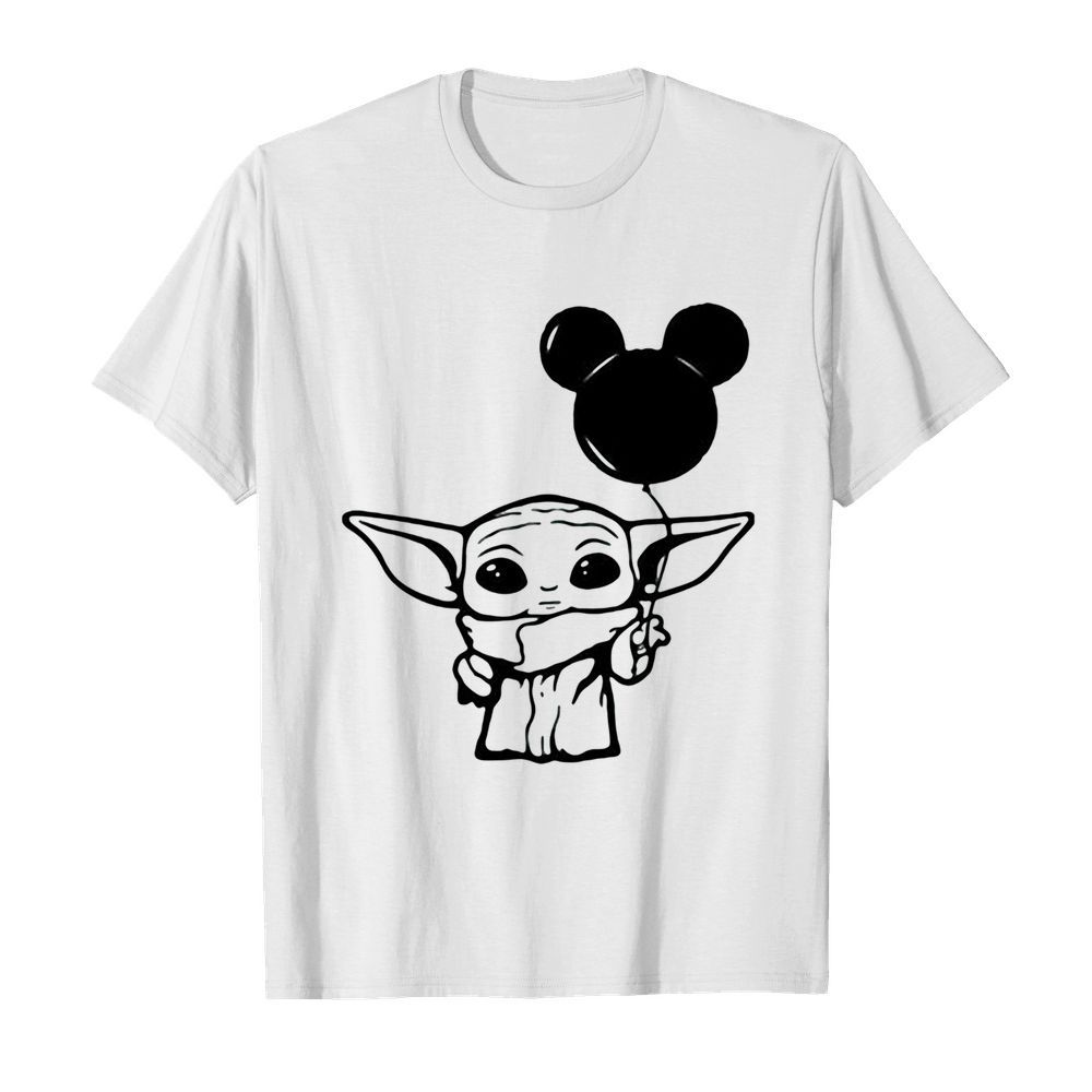 Star wars baby yoda holding balloon mickey mouse  Classic Men's T-shirt