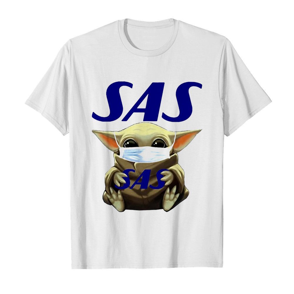 Star wars baby yoda hug scandinavian airlines logo mask covid-19 shirt