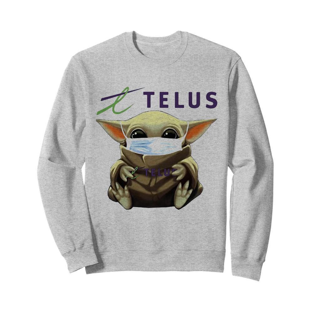 Star wars baby yoda hug telus mask covid-19  Unisex Sweatshirt