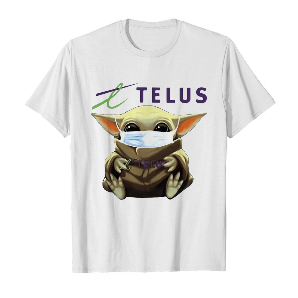 Star wars baby yoda hug telus mask covid-19 shirt