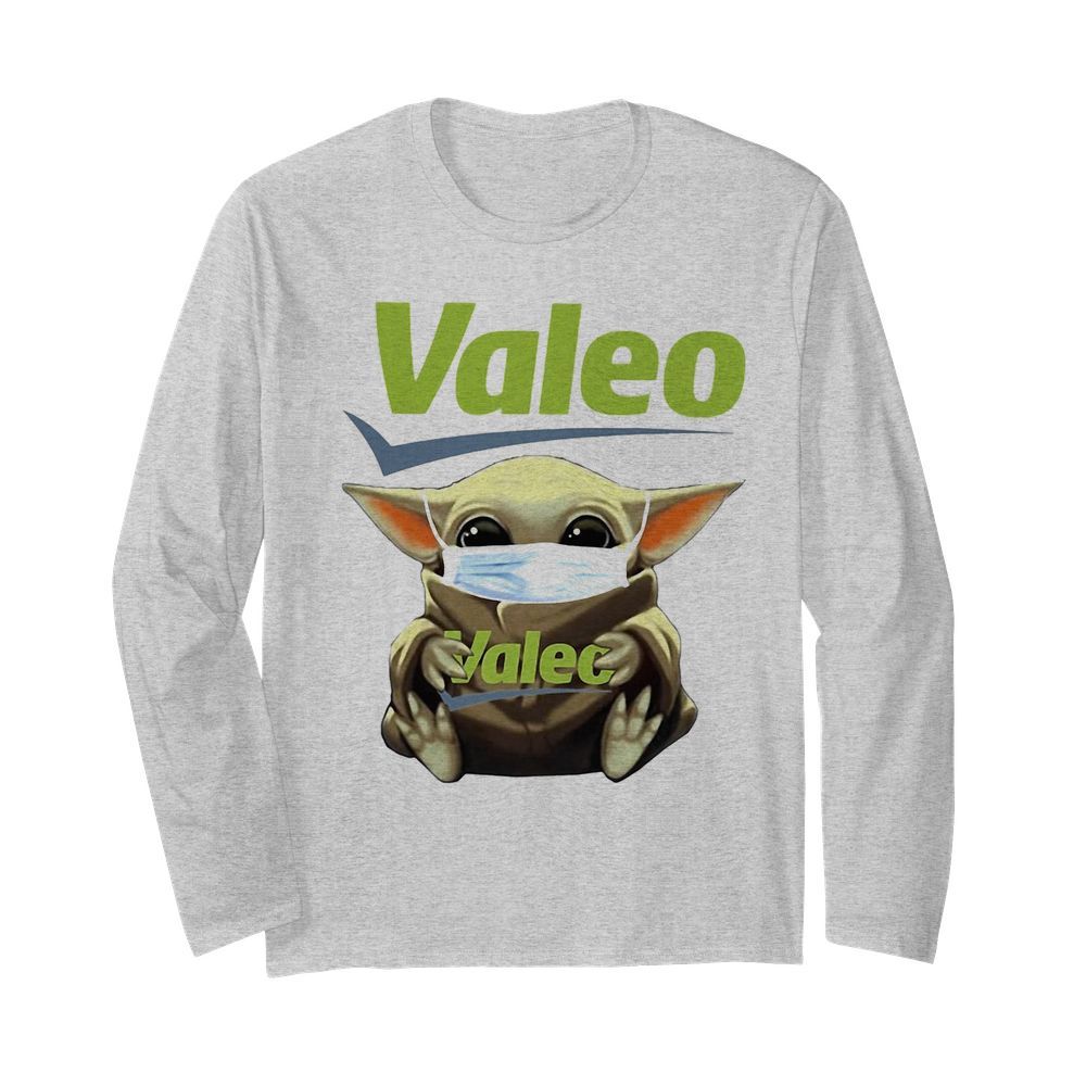 Star wars baby yoda hug valeo mask covid-19  Long Sleeved T-shirt 