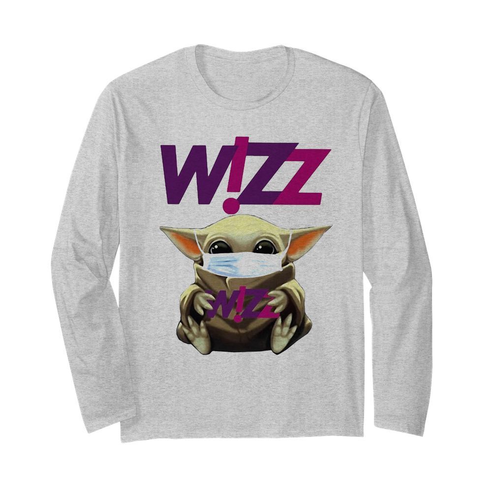 Star wars baby yoda hug wizz air mask covid-19  Long Sleeved T-shirt 