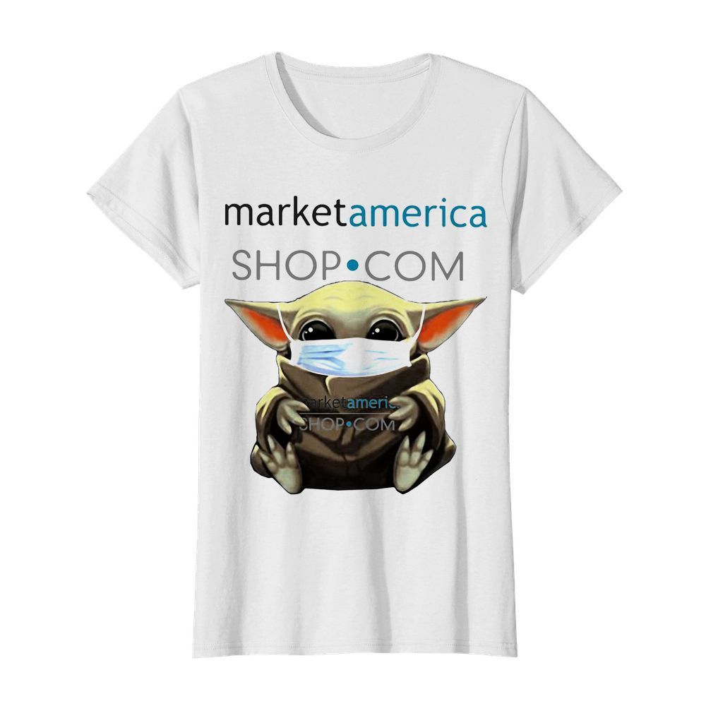 Star wars baby yoda mask hug market america shop.com  Classic Women's T-shirt