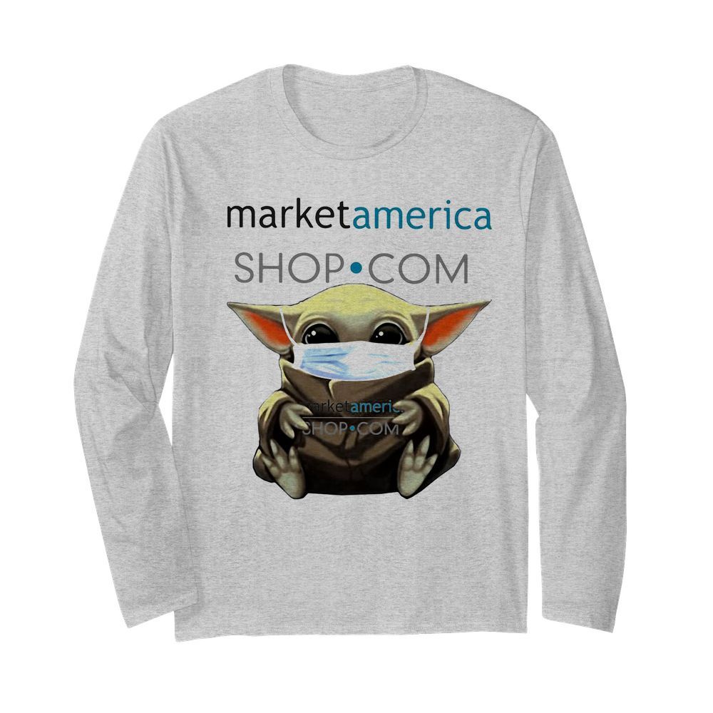 Star wars baby yoda mask hug market america shop.com  Long Sleeved T-shirt 