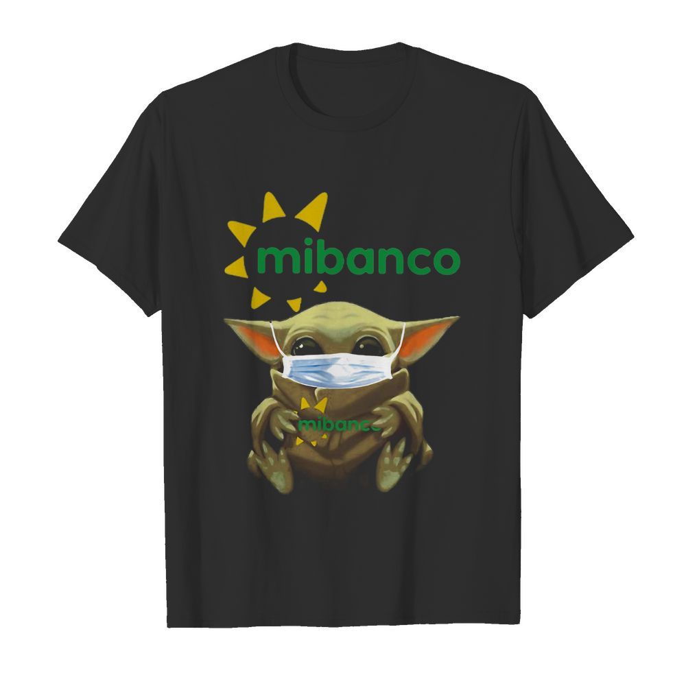 Star wars baby yoda mask hug mibanco shirt