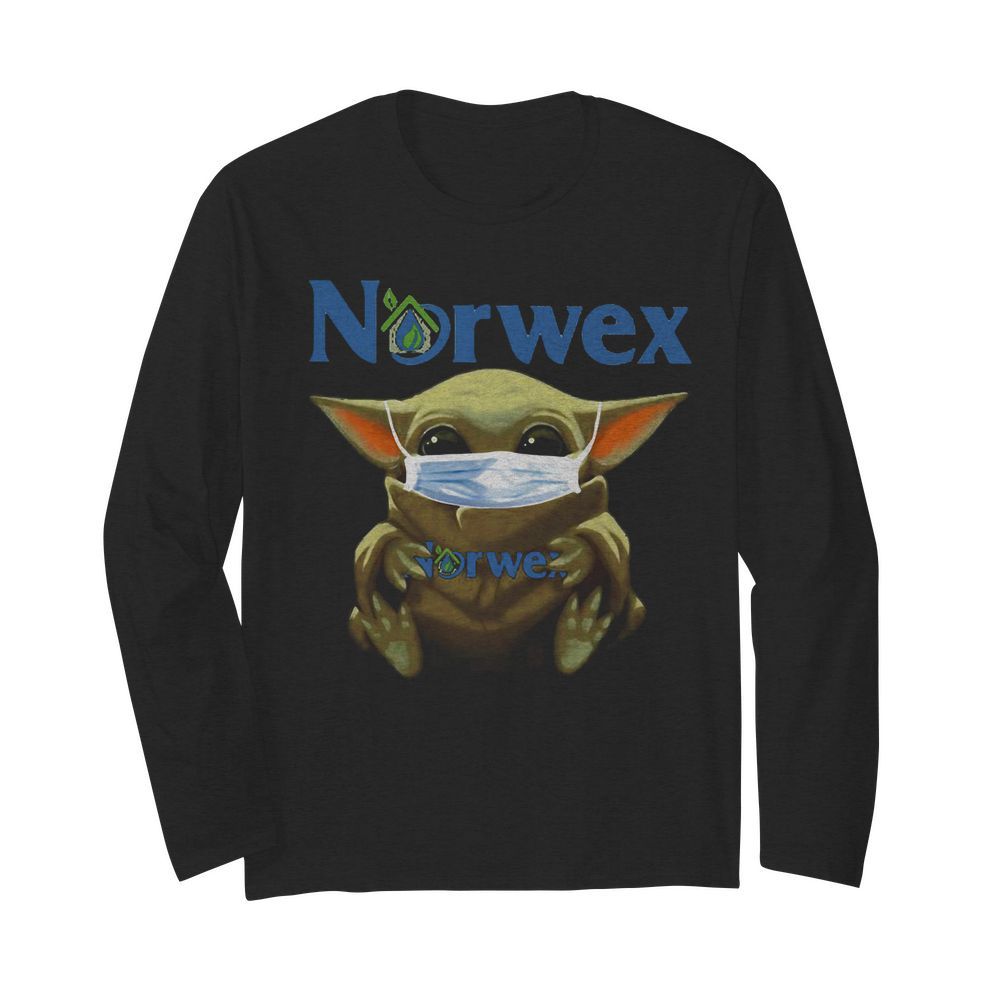 Star wars baby yoda mask hug norwex  Long Sleeved T-shirt 