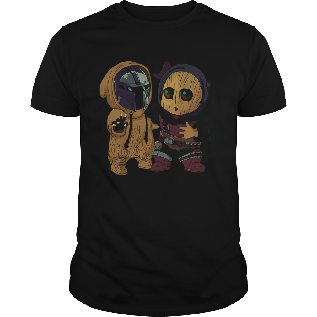 Star wars darth vader and baby groot cartoon shirt