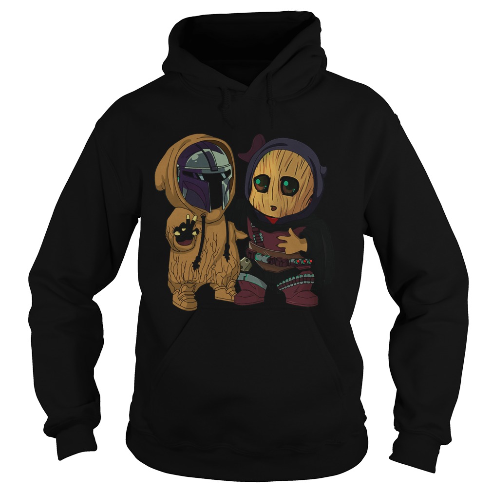 Star wars darth vader and baby groot cartoon  Hoodie