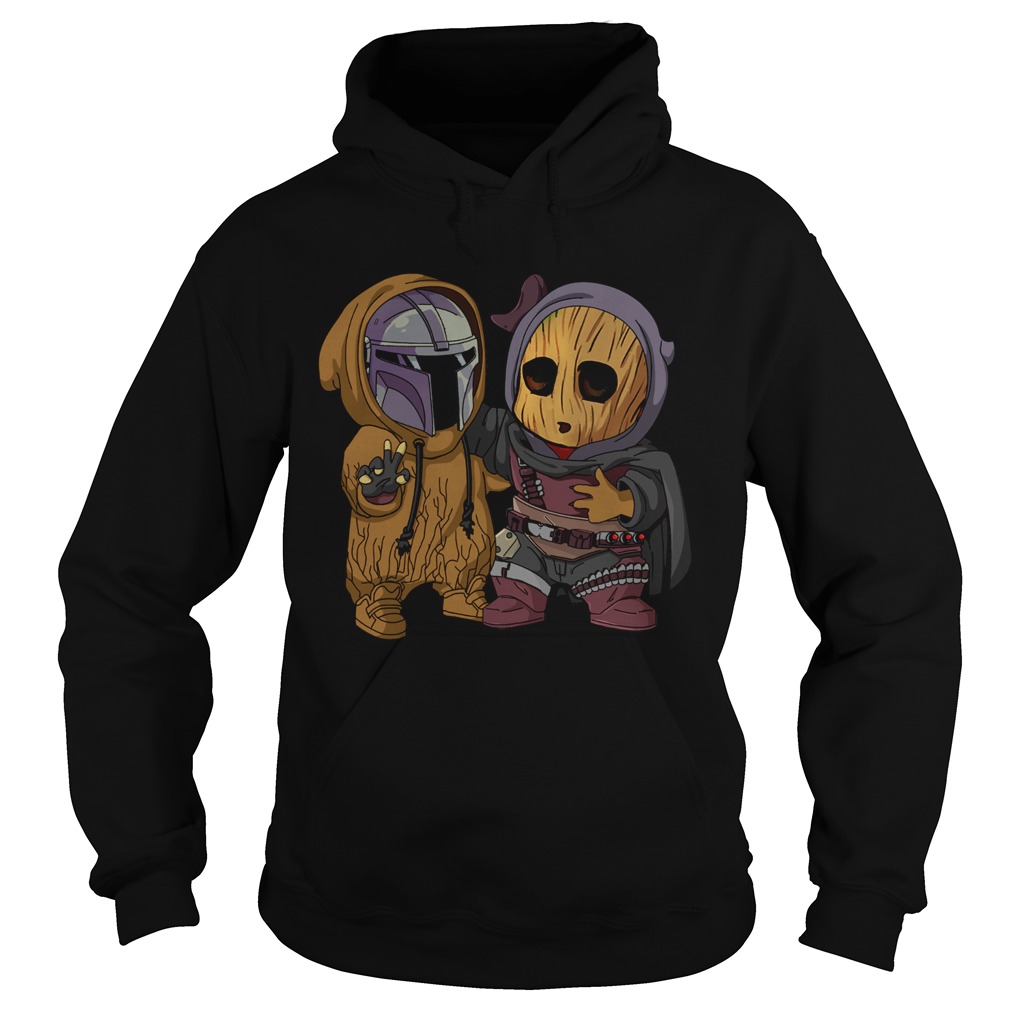 Star wars darth vader and baby groot cartoon  Hoodie