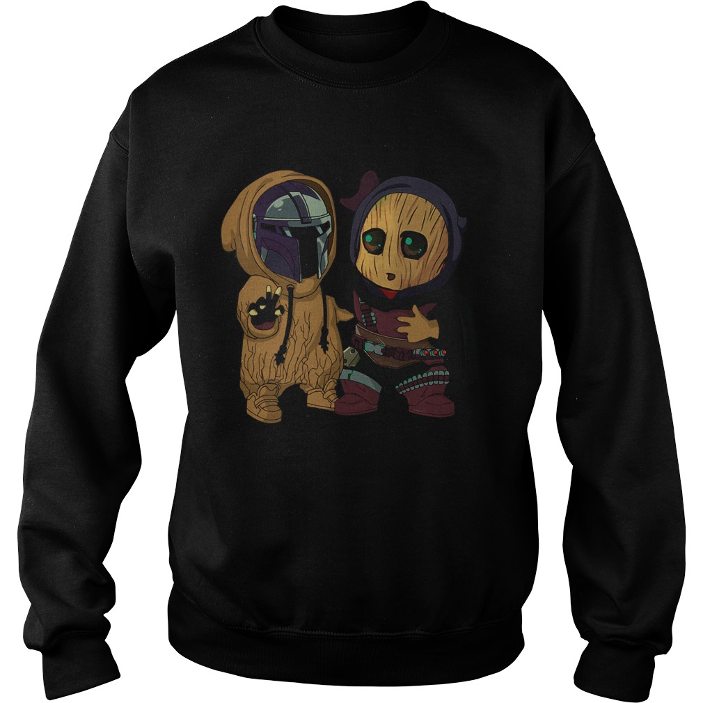 Star wars darth vader and baby groot cartoon  Sweatshirt