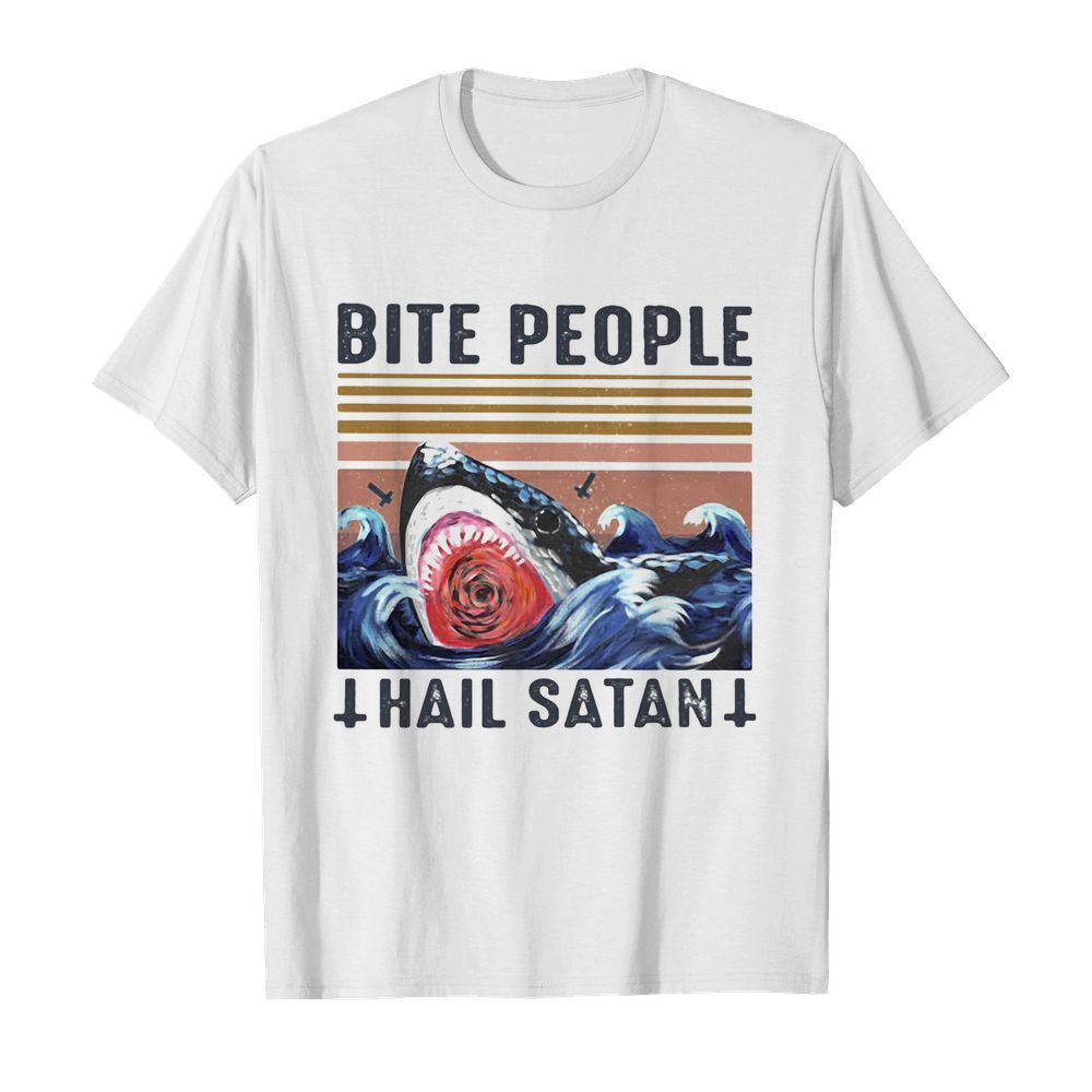 Starry night Shark Bite people hail satan shirt