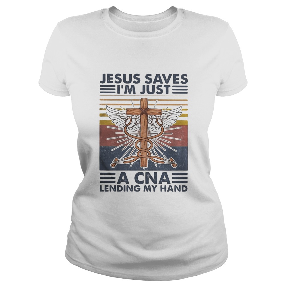 Stethoscope cross wings jesus saves Im just a CNA lending my hand vintage  Classic Ladies