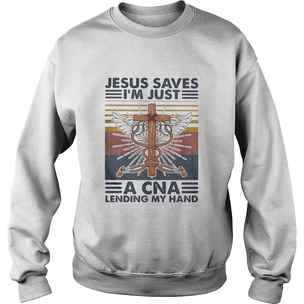 Stethoscope cross wings jesus saves Im just a CNA lending my hand vintage  Sweatshirt