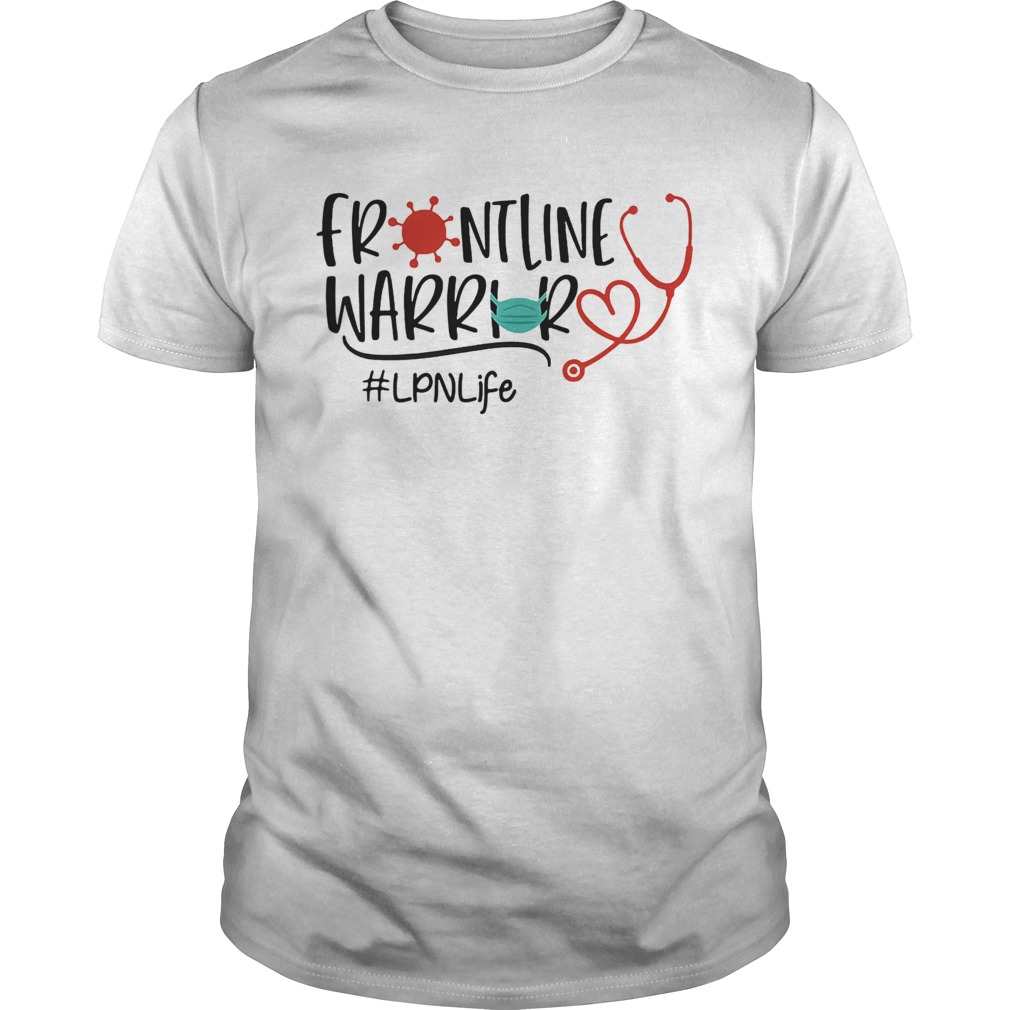 Stethoscope heart frontline warrior mask Nurselife virus corona shirt