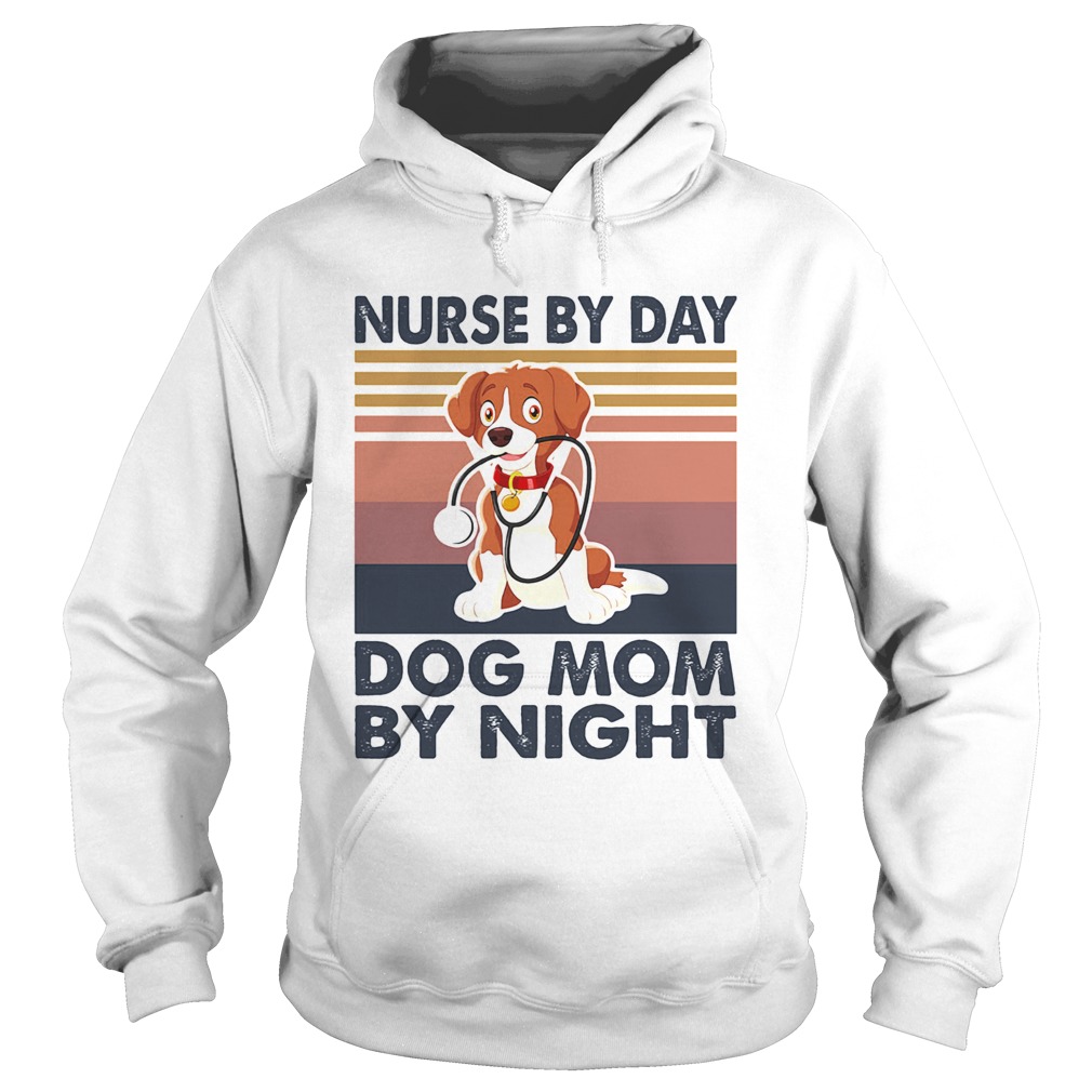 Stethoscope nurse by day dog mom by night vintage  Hoodie