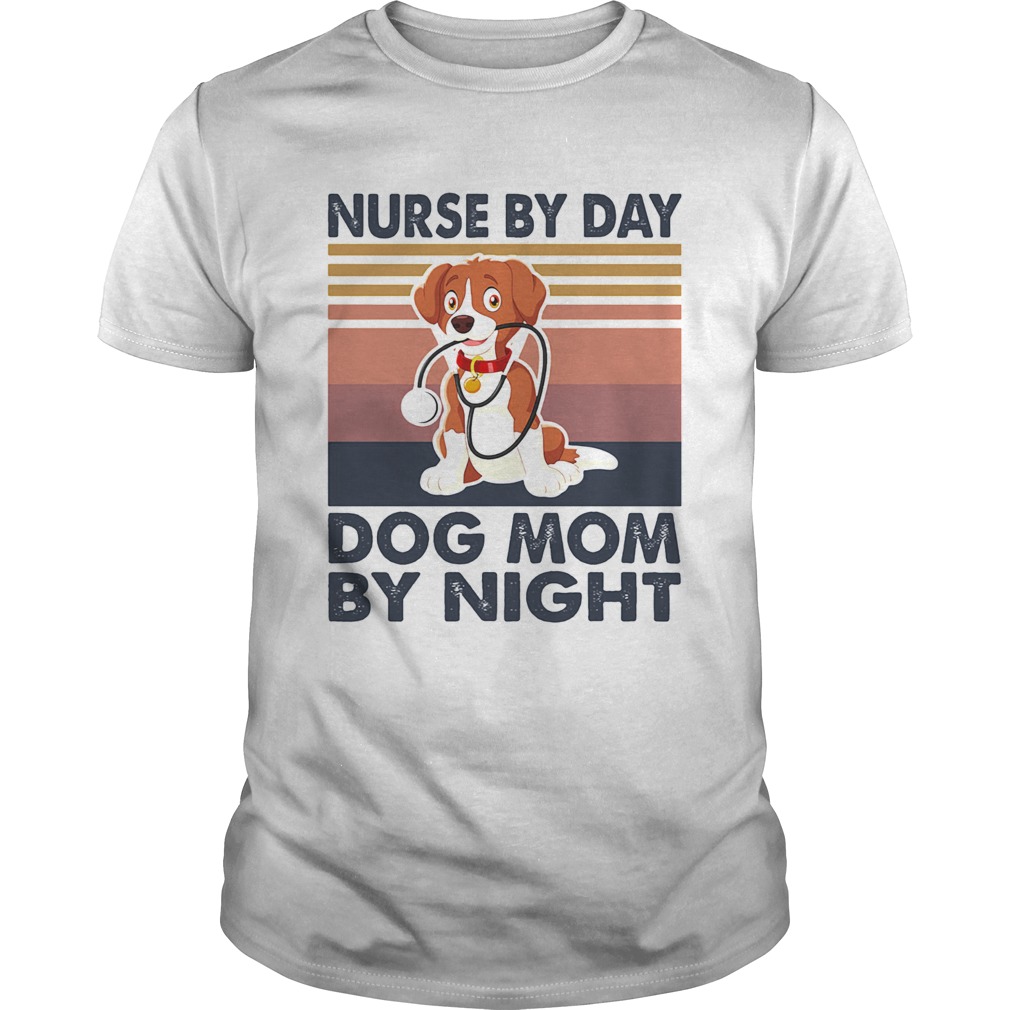 Stethoscope nurse by day dog mom by night vintage  Unisex