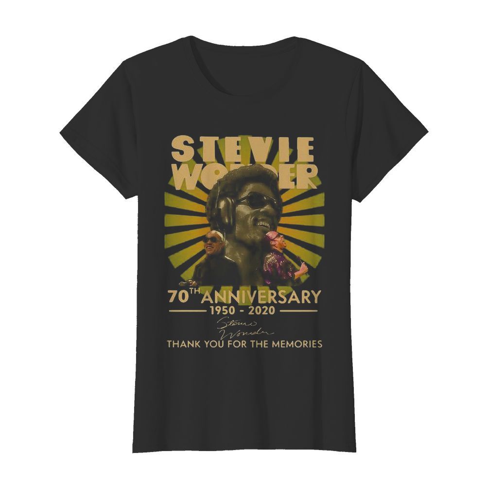 Stevie Wonder 70Th Anniversary 1950 2020 Signature Thank You For The Memories  Classic Women's T-shirt