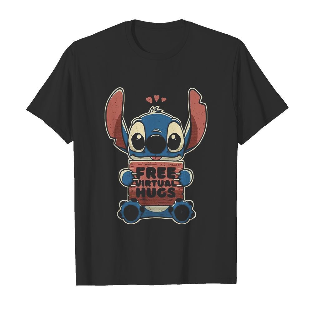 Stitch free virtual hugs heart shirt