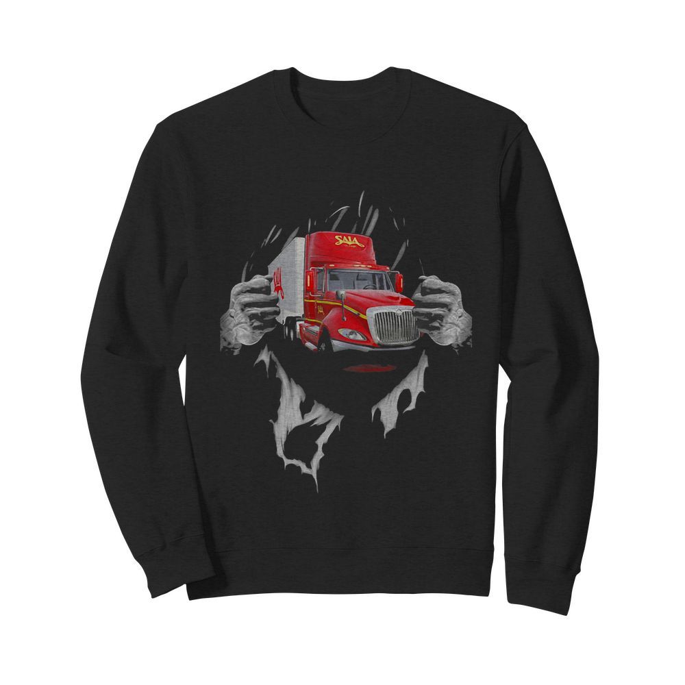 Strong Superman Saia LTL Freight Truck  Unisex Sweatshirt