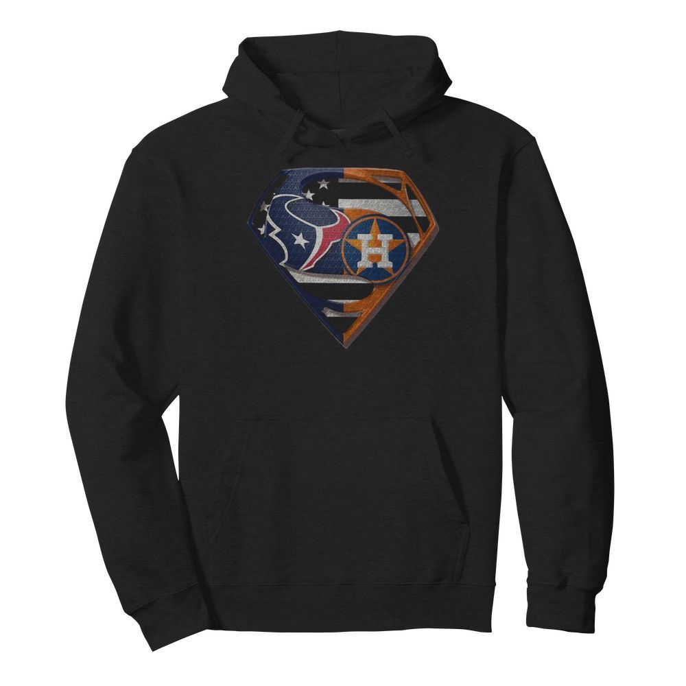 Superman Houston Texans And Houston Astros  Unisex Hoodie