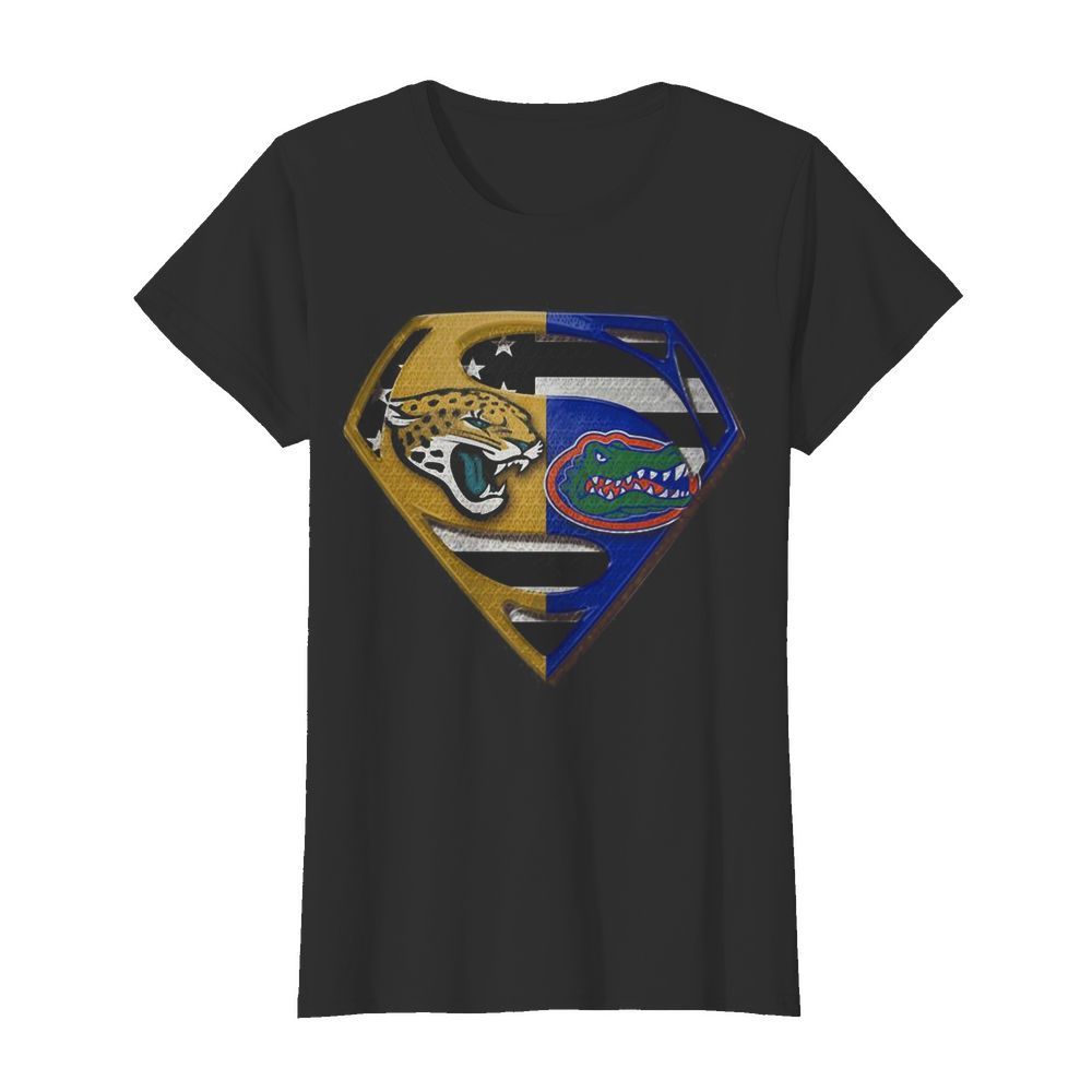 Superman Jacksonville Jaguars And Florida Gators  Classic Women's T-shirt