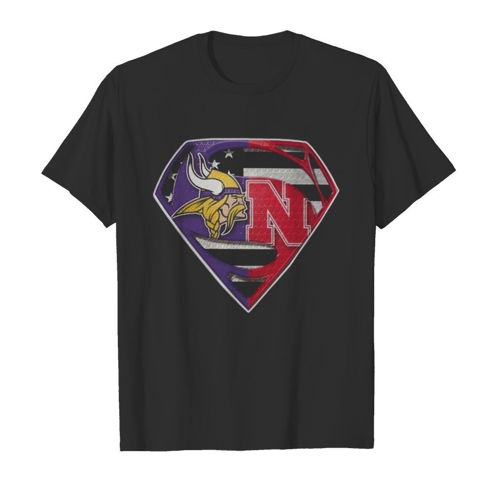 Superman New Minnesota Vikings And Nebraska Cornhuskers shirt