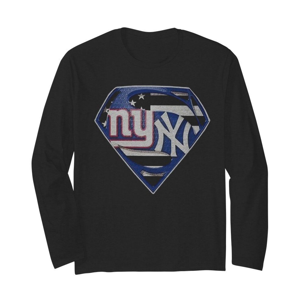 Superman New York Yankees And New York Yankees  Long Sleeved T-shirt 