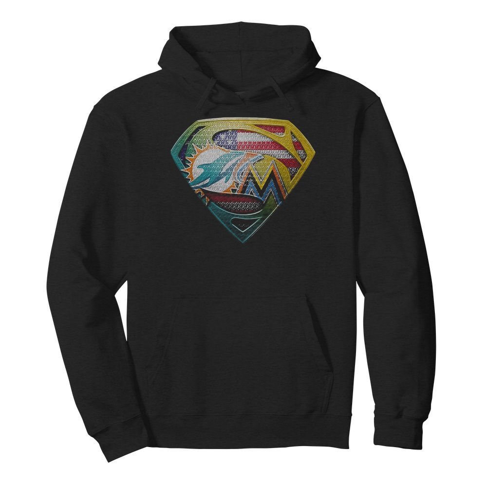 Superman miami dolphins american flag independence day  Unisex Hoodie