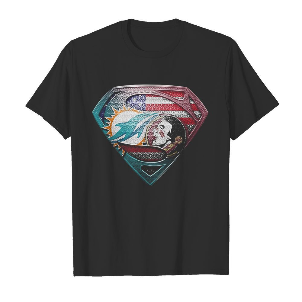 Superman miami dolphins vs florida state american flag independence day shirt