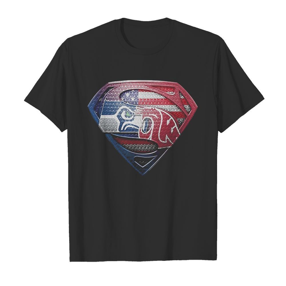 Superman seattle seahawks and washington state cougars american flag independence day  Classic Men's T-shirt