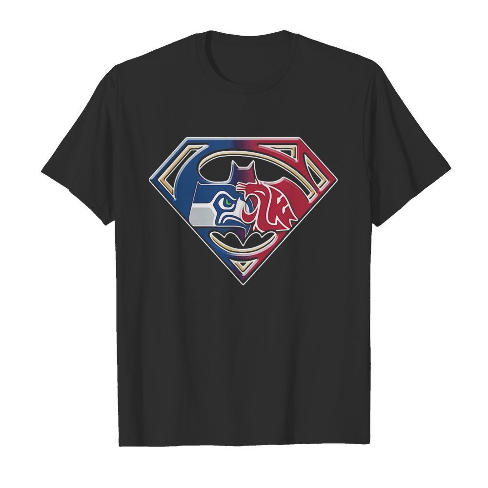 Superman seattle seahawks and washington state cougars shirt