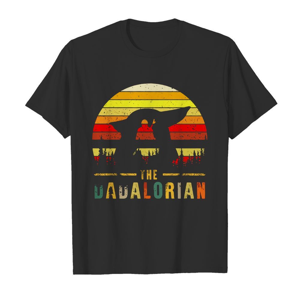 The Dadalorian Definition Father’s Day Vintage Sunset  Classic Men's T-shirt