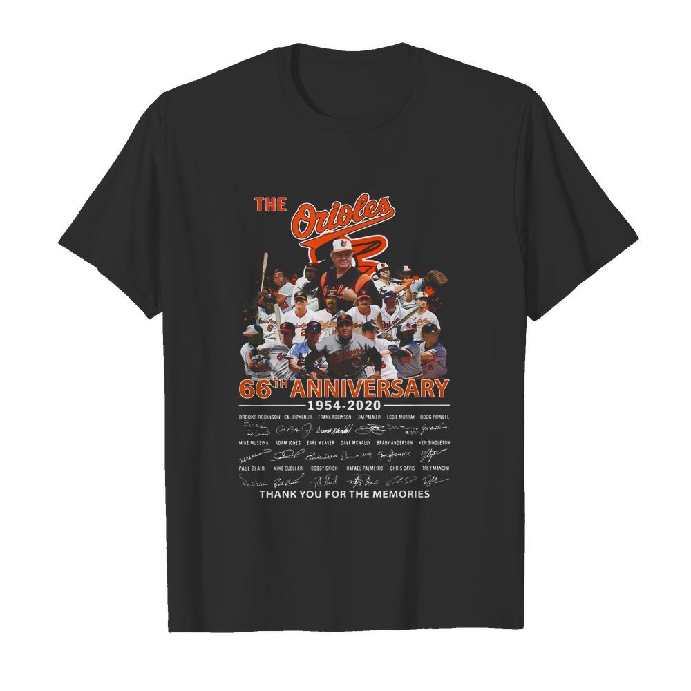 The Orioles 66th Anniversary 1954 2020 Signature Thank You For The Memories shirt