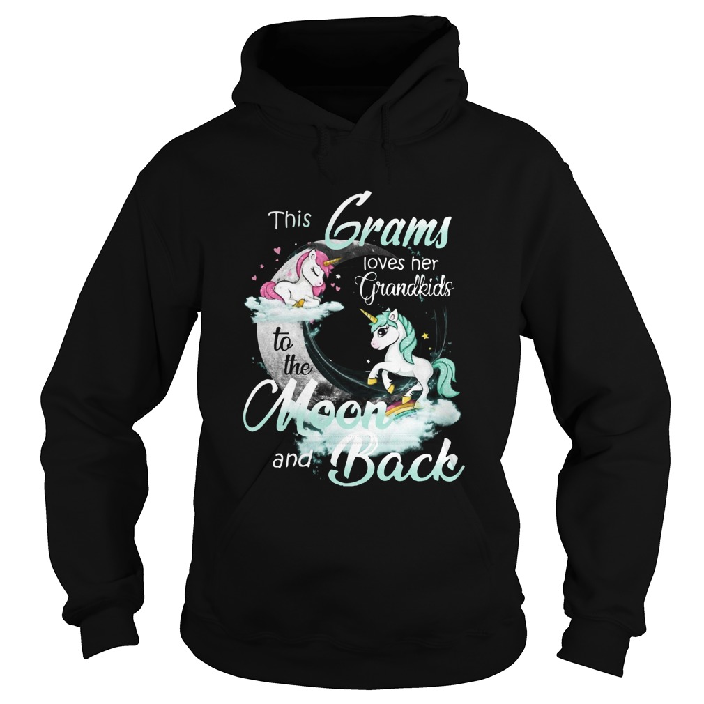 This Grams Loves Her Grandkids To The Moon And Back Unicorn  Hoodie