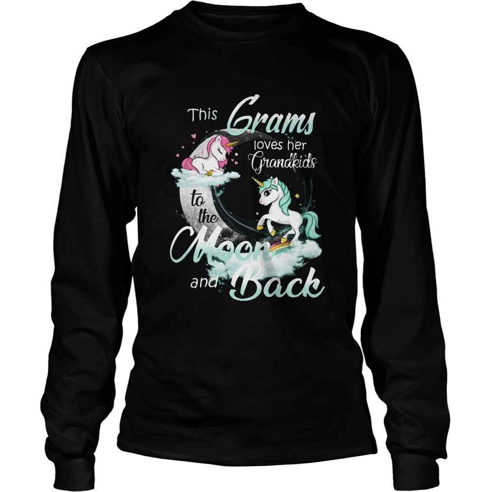 This Grams Loves Her Grandkids To The Moon And Back Unicorn  Long Sleeve