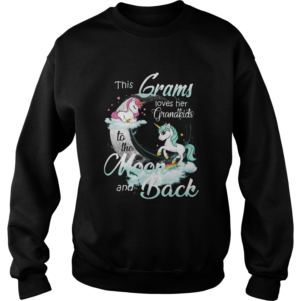 This Grams Loves Her Grandkids To The Moon And Back Unicorn  Sweatshirt