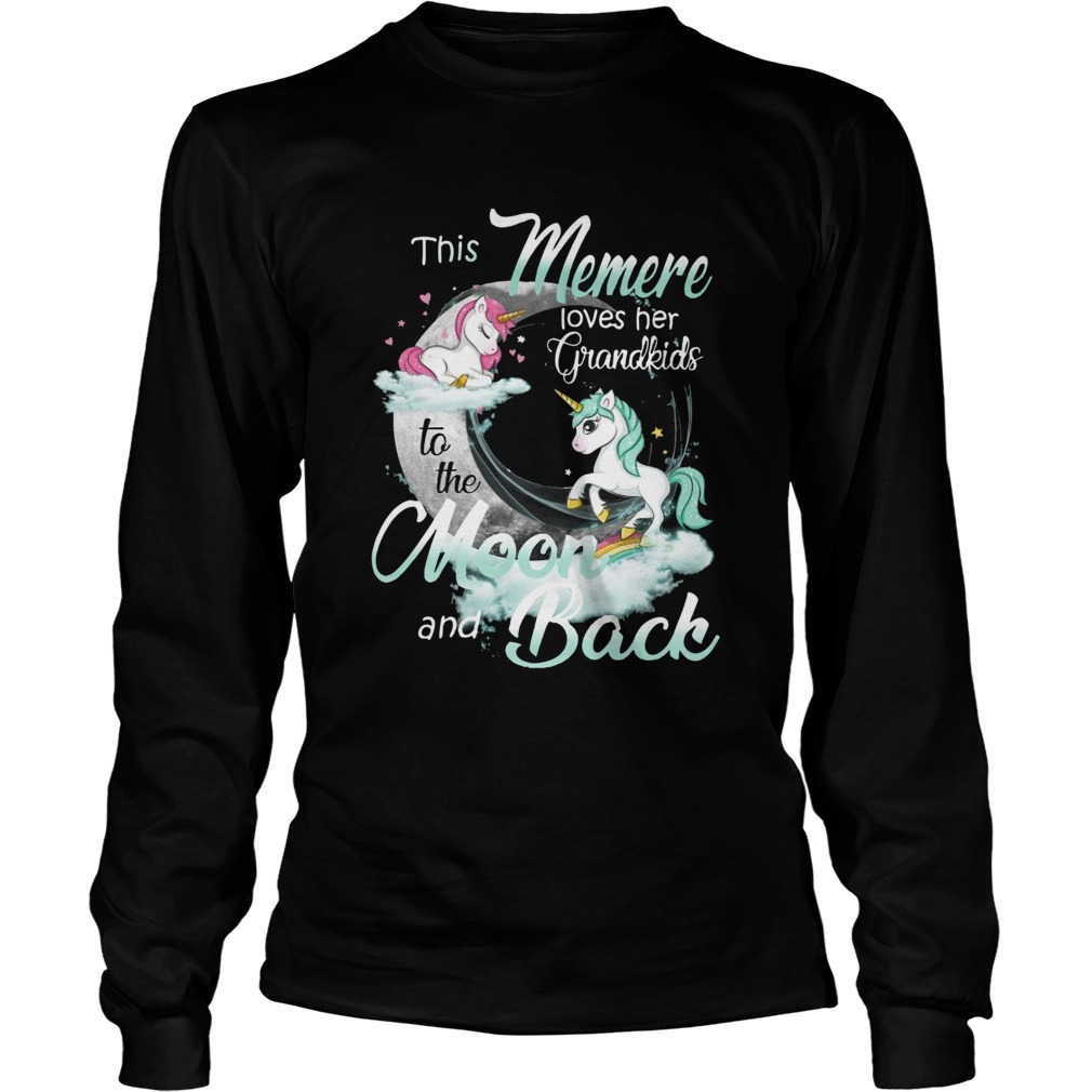 This Memere Loves Her Grandkids To The Moon And Back Unicorn  Long Sleeve