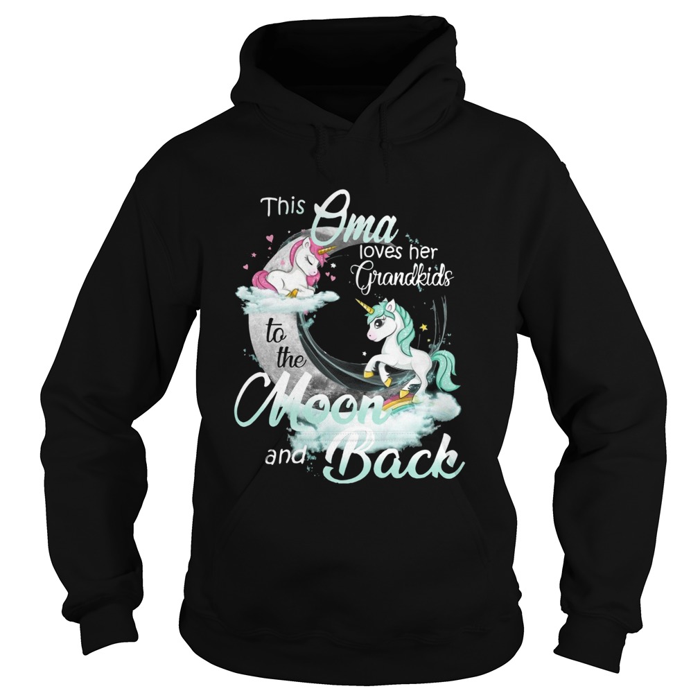 This Oma Loves Her Grandkids To The Moon And Back Unicorn  Hoodie