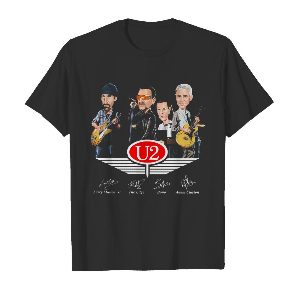 U2 larry mullen jr the edge bono adam clayton signatures shirt