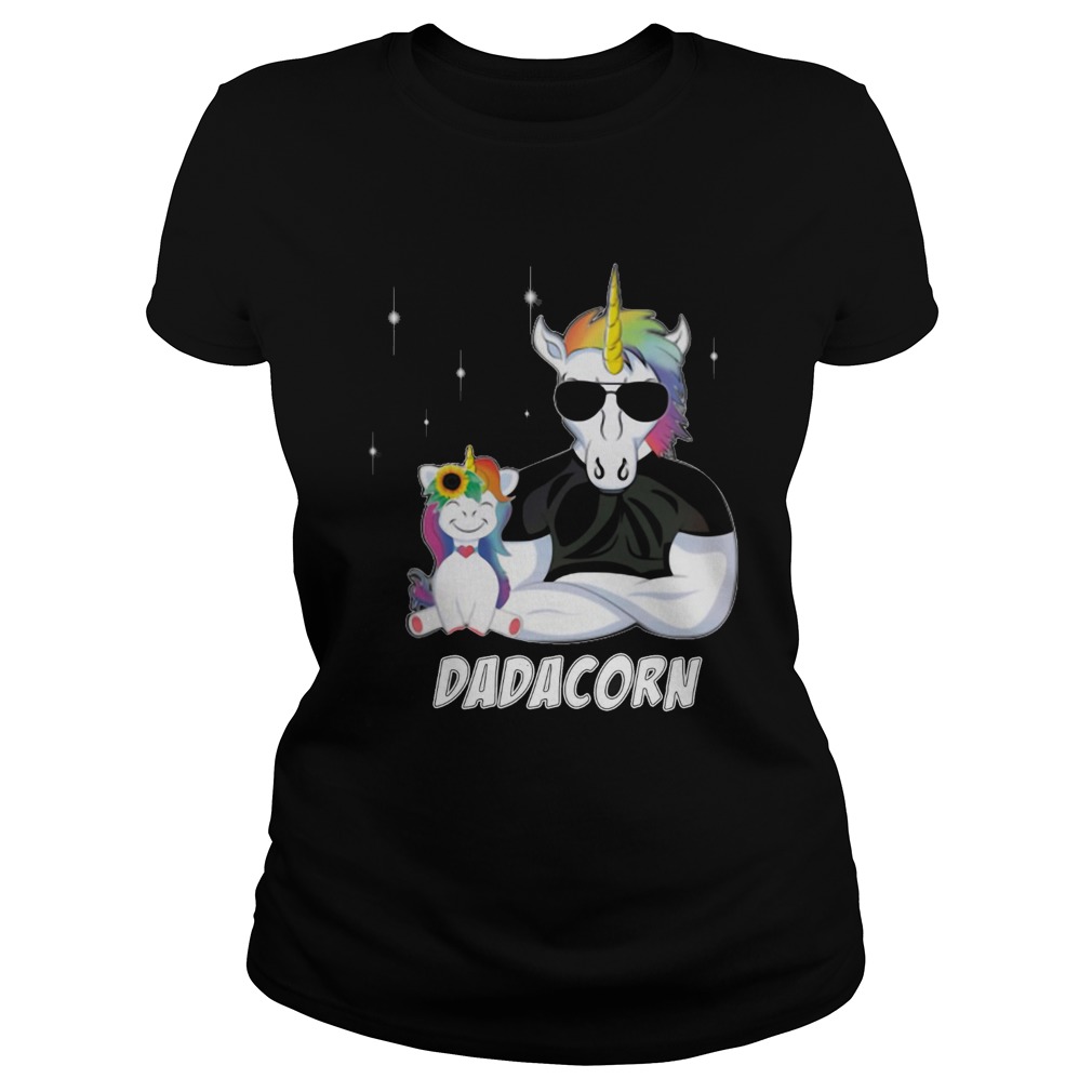 Unicorn Dadacorn Dad Fathers Day  Classic Ladies