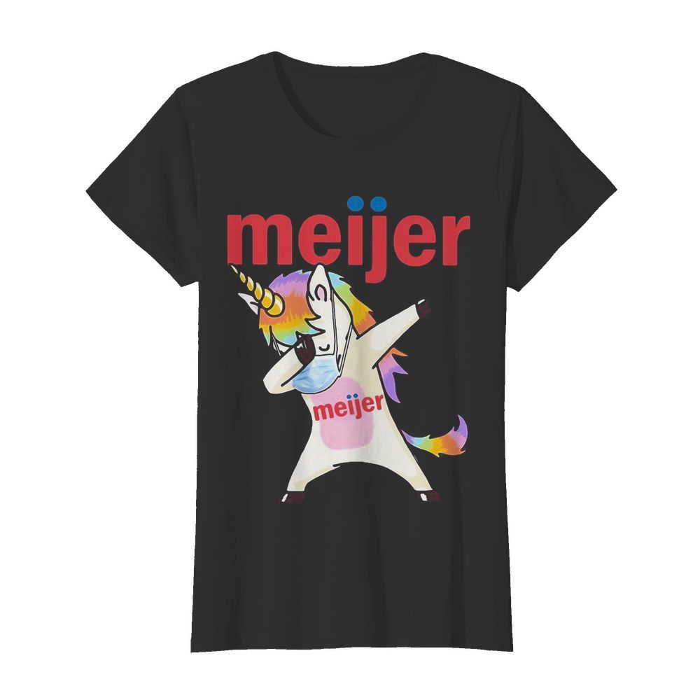 Unicorn mask dabbing meijer logo  Classic Women's T-shirt