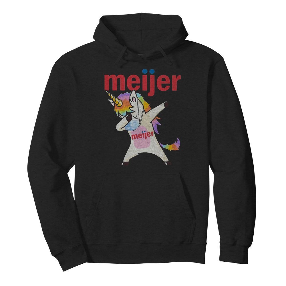 Unicorn mask dabbing meijer logo  Unisex Hoodie